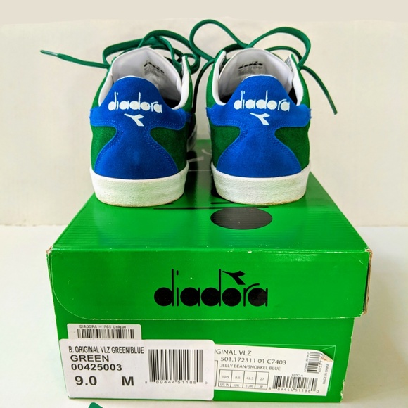 Diadora B. Original VLZ GREEN / BLUE *WORN ONCE* 9 - Picture 6 of 8